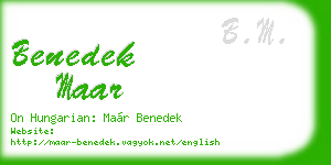 benedek maar business card