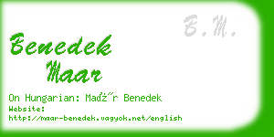 benedek maar business card